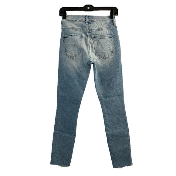 MOTHER The Stunner Ankle Fray in California Cruiser Light Wash Raw Hem Jeans - Picture 4 of 7